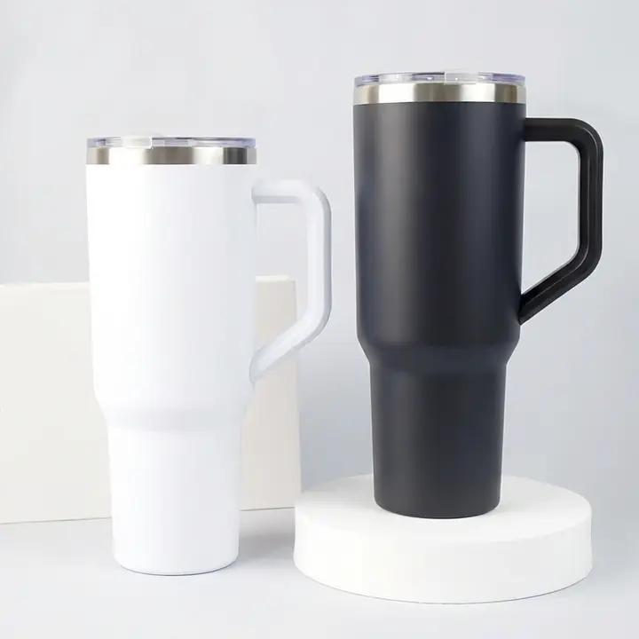 프리헨즈 대용량 스텐 텀블러 세트, 화이트, 1200ml, 2개, 1세트