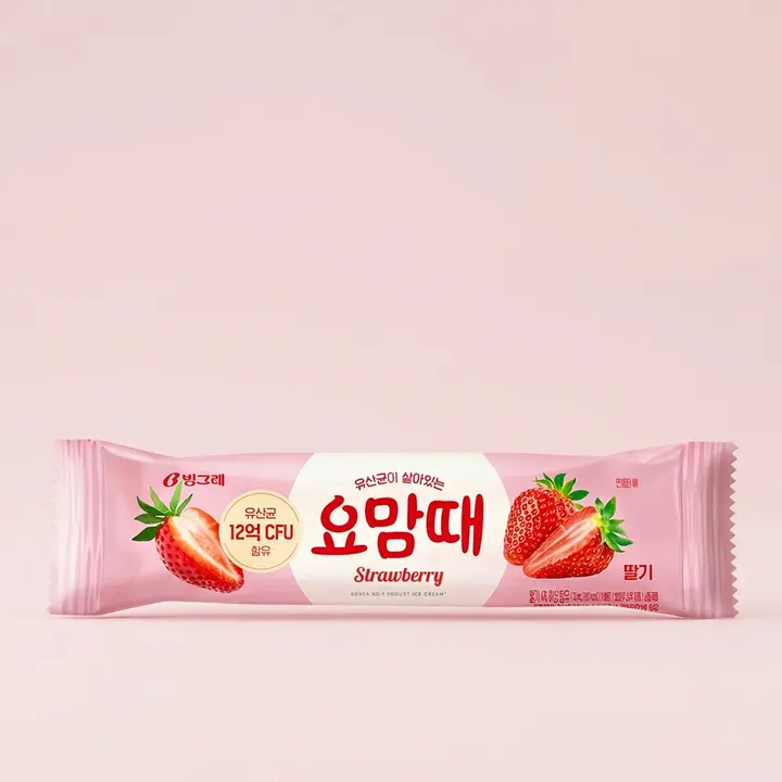 빙그레 요맘때 바 딸기 아이스크림, 70ml, 30개