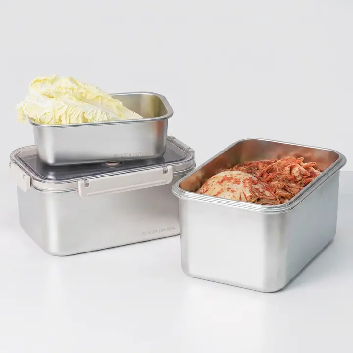 인블룸 신선락 스텐 김치통, 1H 직사각형, 5.8L, 1개