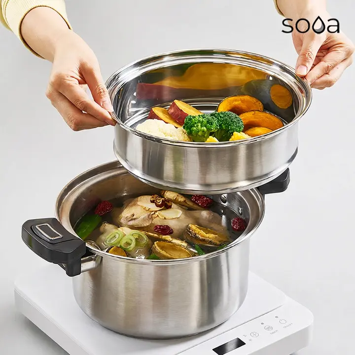 수아 두가지 요리를 한번에 7L IH 저압냄비 SN-207S, 1세트