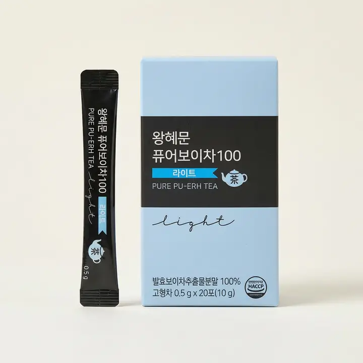 왕혜문 퓨어보이차100, 10g, 20포, 3박스