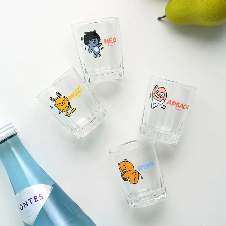 카카오프렌즈 댄스소주잔 4P, 1세트