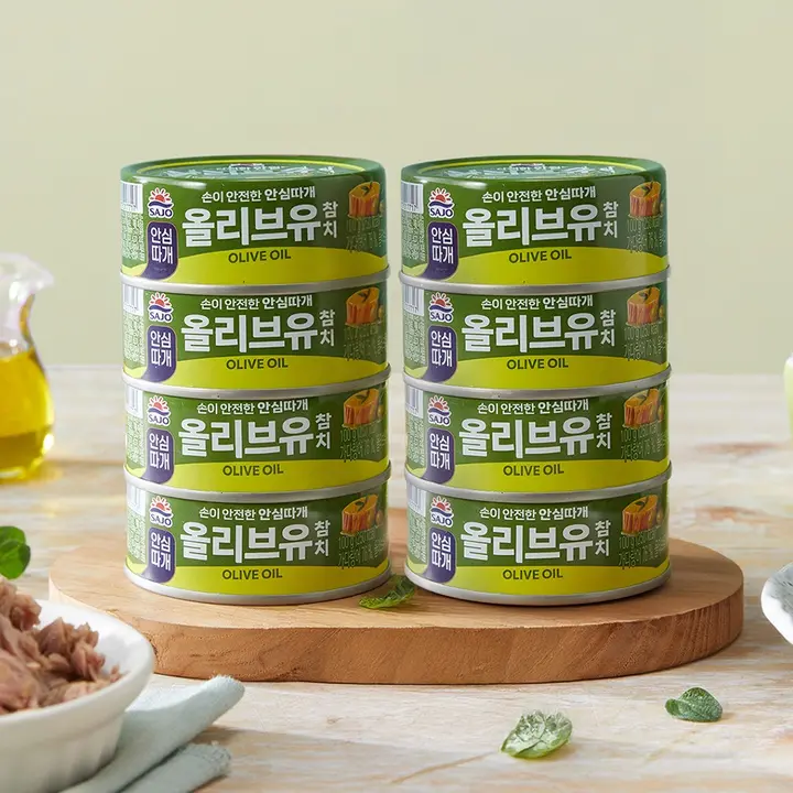 사조 올리브유 참치, 100g, 8개