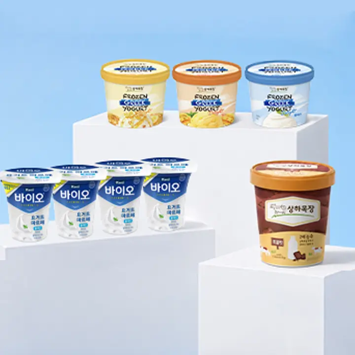 상하목장 아이스크림 초코, 474ml, 1개 + 프로즌 그릭요거트, 350ml, 3종 + 바이오 요거트 파르페, 220ml, 4개