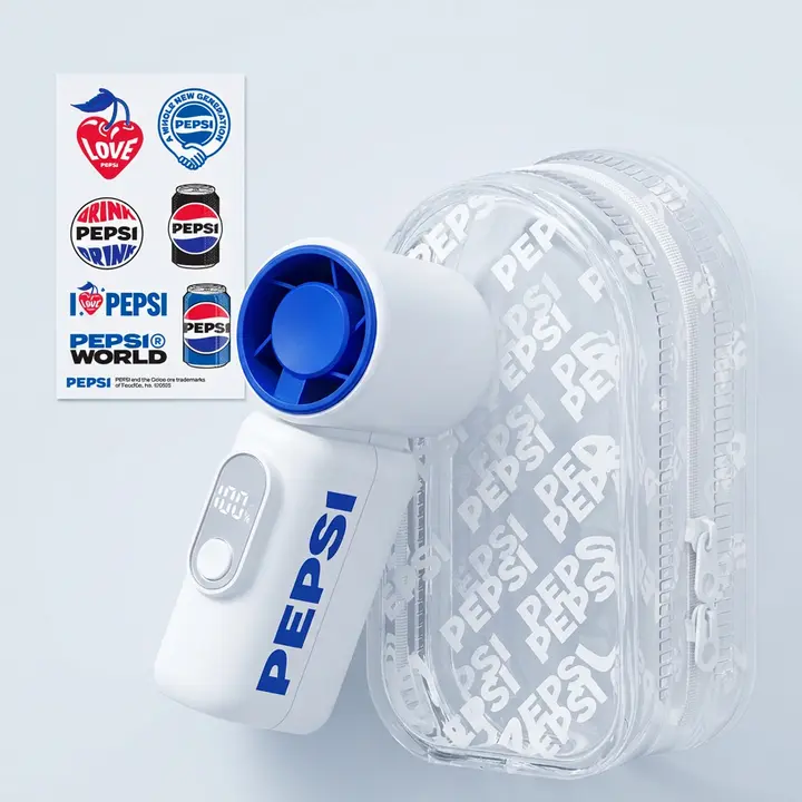 펩시 BLDC 울트라 터보 초소형 초경량 대용량 배터리 미니 휴대용 손선풍기, PEP-HF101T, 화이트, DIY스티커+전용파우치 포함, 1개