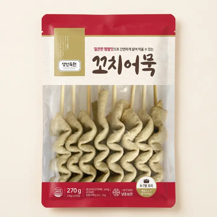 생선숙편 꼬치어묵, 240g, 4개 + 짬뽕 어묵탕 소스, 50g, 4개