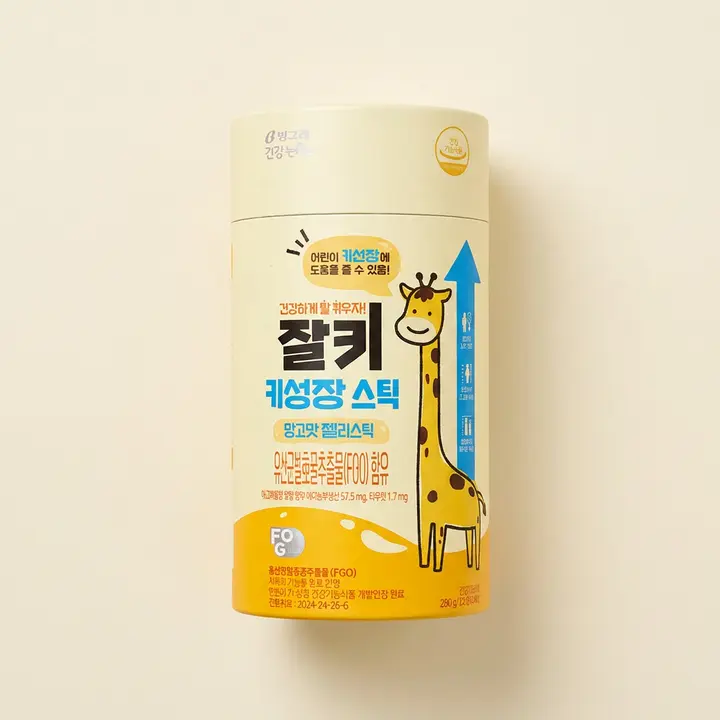 빙그레 잘키 어린이 키성장 망고맛 젤리스틱 유산균발효굴추출물 FGO, 14포, 6박스