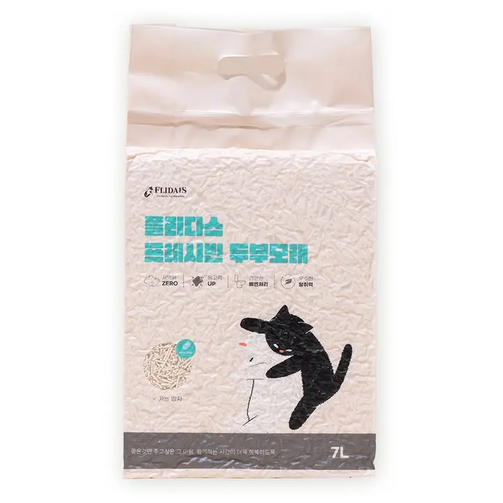 플리다스 고양이 두부모래, 베이비파우더, 7L, 6개, 1개