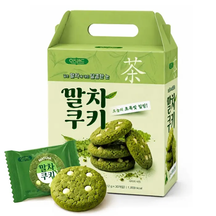 오즈랜드 말차쿠키 화이트초코칩 콕콕, 말차맛, 12g, 30개입, 1박스
