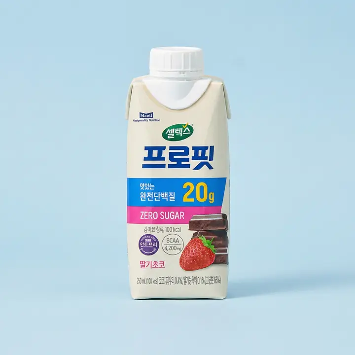 매일유업 프로핏 맛있는 완전단백질 드링크 딸기초코, 250ml, 18개