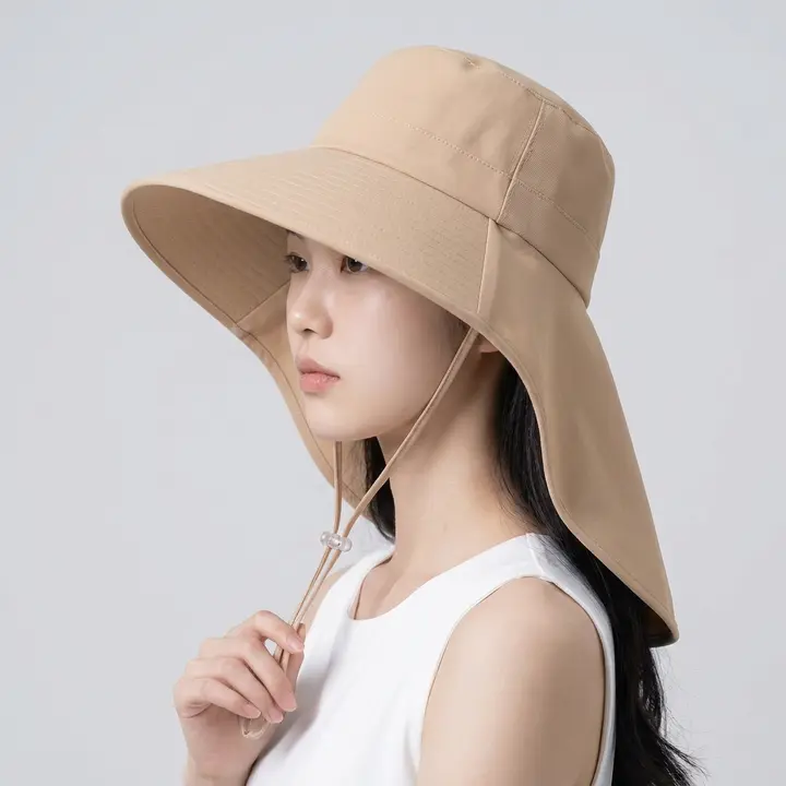 깨비다 와이드 플랩캡, 베이지, free, 2개