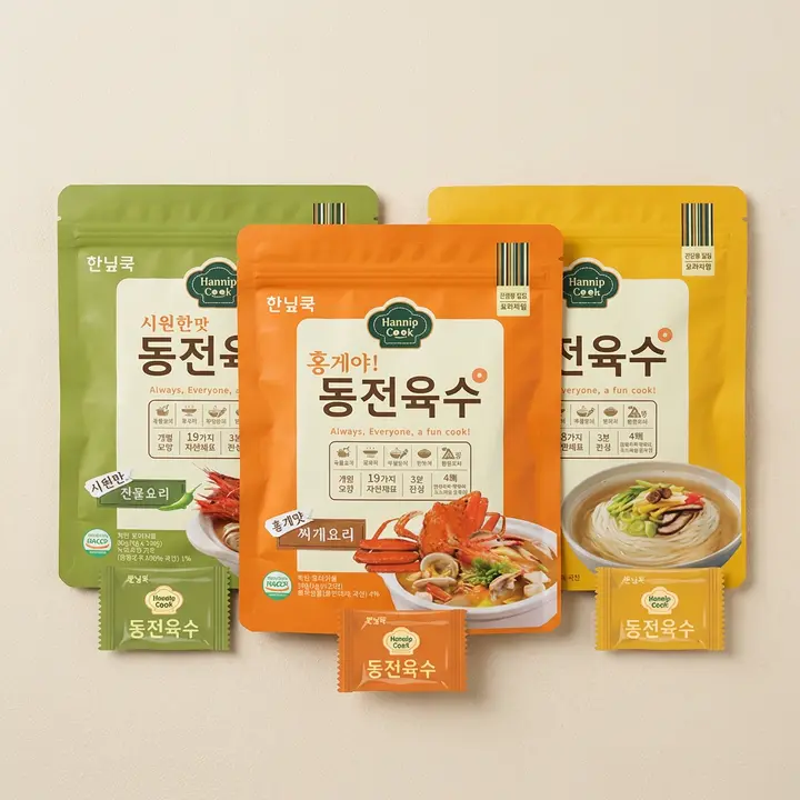 한닢쿡 동전육수 혼합 3종, 3팩, 1세트