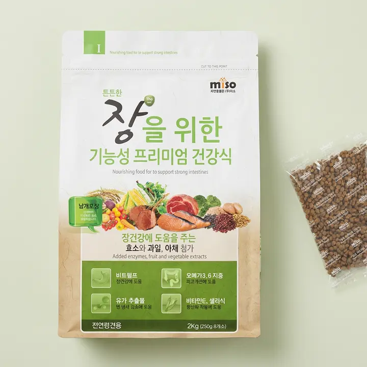 미소 강아지 기능성 사료, 장건강/유산균, 2kg, 1개