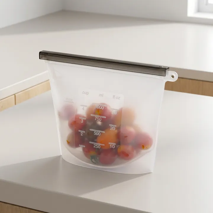 인블룸 실리콘 지퍼백, 1000ml, 화이트, 8개입