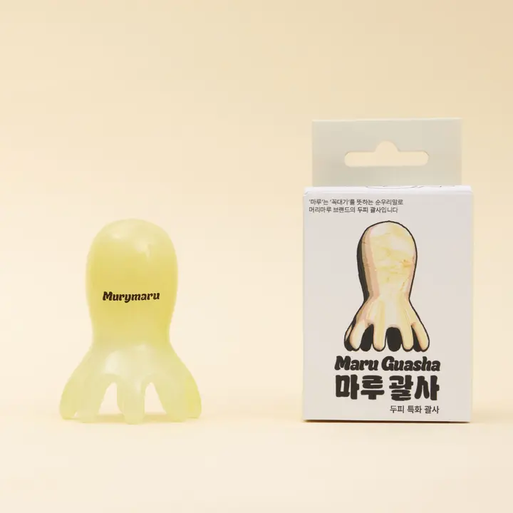 머리마루 문어 괄사 두피 마사지기, 레몬옐로우, 2개