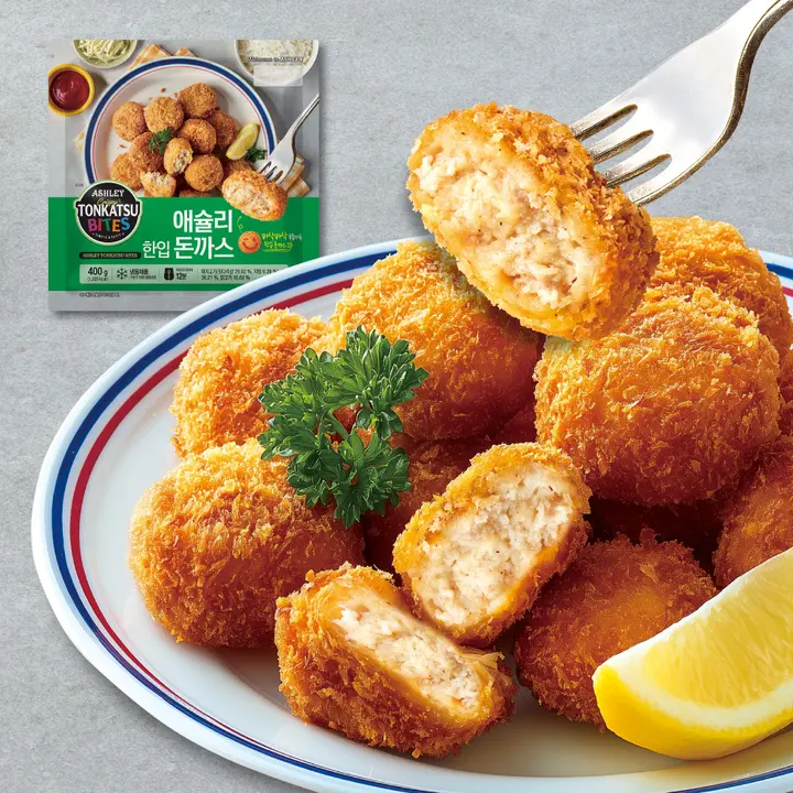 애슐리 고기가득 한입 돈까스, 국내산 돼지고기, 400g, 2개, 1개
