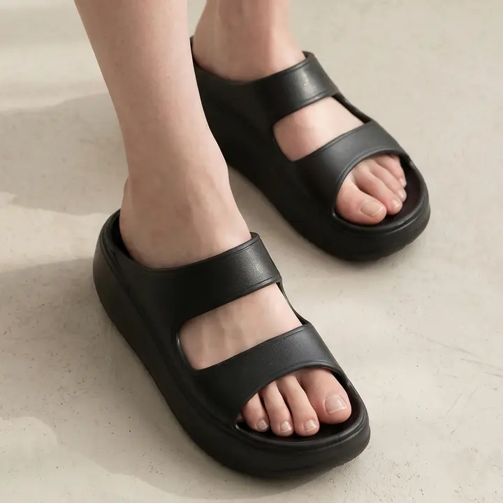 여성 족저근막 리커버리 슬리퍼, 블랙, 235mm, 1개