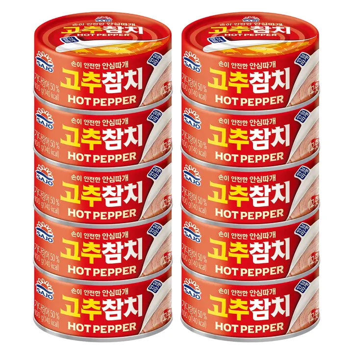 사조 고추참치 안심따개, 100g, 10개