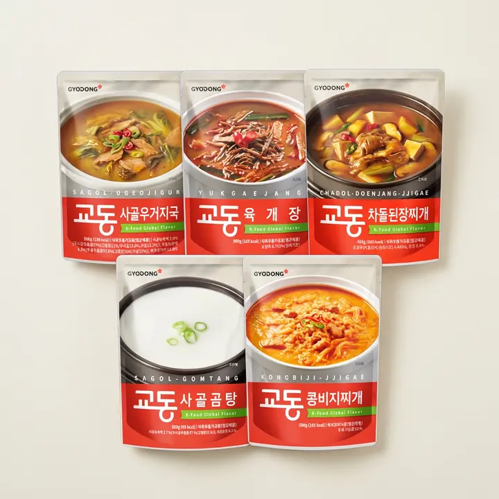 교동 사골우거지국 + 육개장 + 차돌된장찌개 + 사골곰탕 + 콩비지찌개, 2450g, 1세트