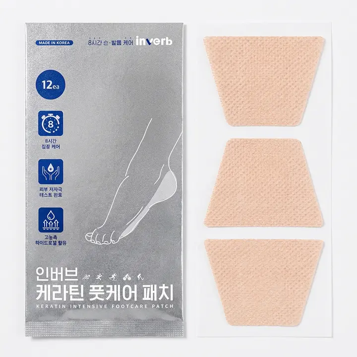 인버브 케라틴 풋케어 패치, 12매입, 1개