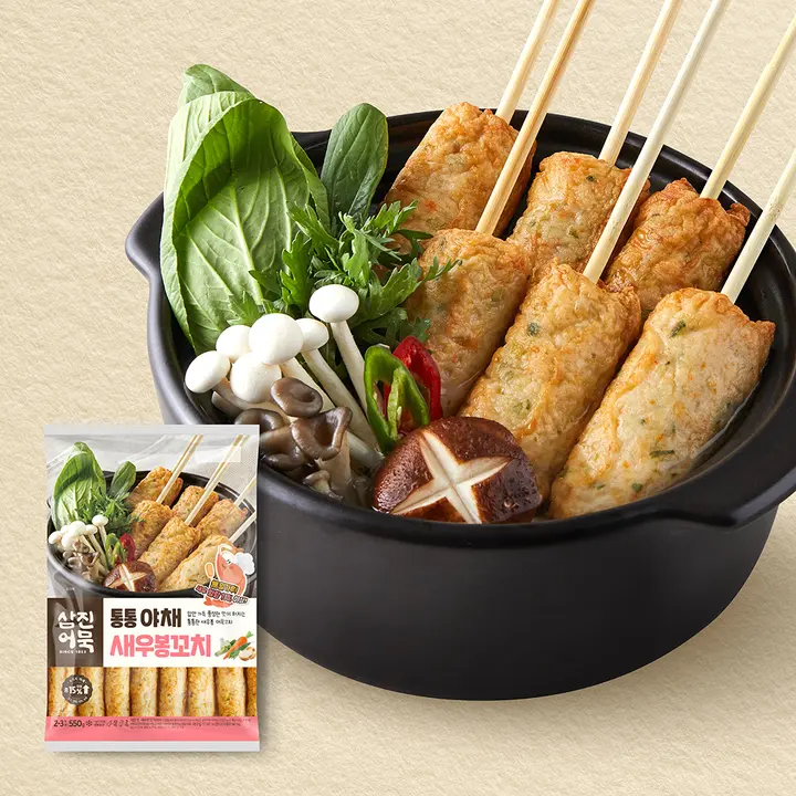 삼진어묵 통통야채 새우봉꼬치, 냉동, 550g, 2개