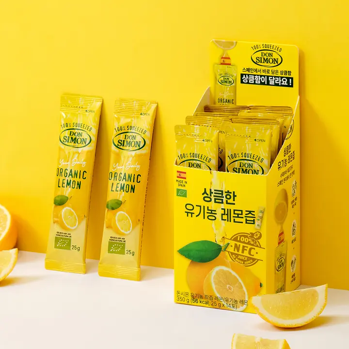 돈시몬 유기농 착즙 레몬, 25g, 50개
