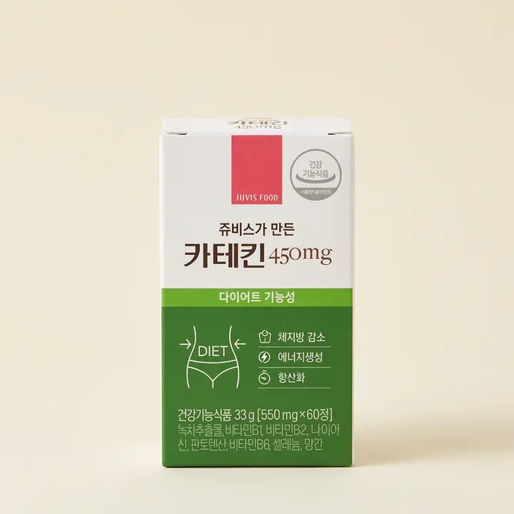 쥬비스가 만든 카테킨 450mg, 60정, 3박스