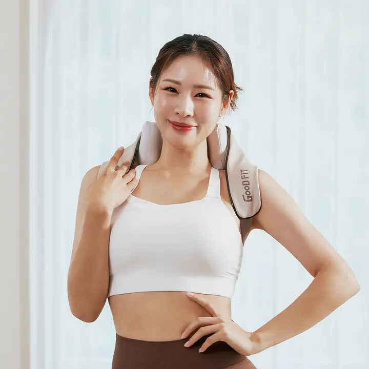 굿핏 어깨 마사지기, GOOD-M5, 온열, 무선, 베이지, 1개