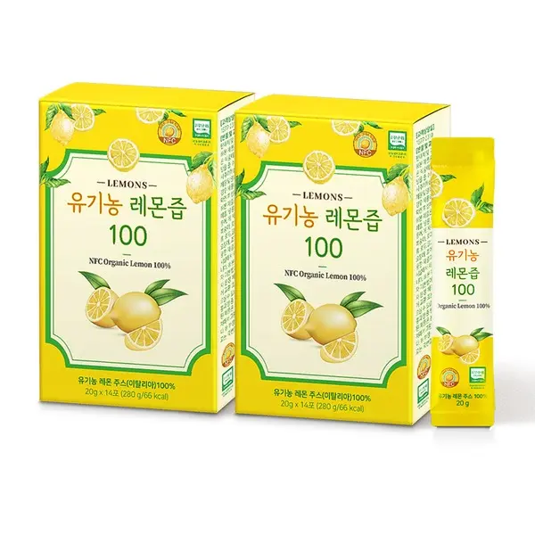 올바른 유기농 레몬즙 100, 20g, 14포, 2박스
