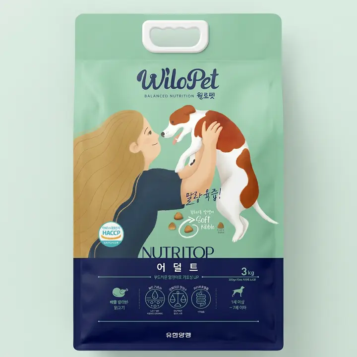 윌로펫 뉴트리탑 어덜트 사료, 1-7세, 닭, 3kg, 1개
