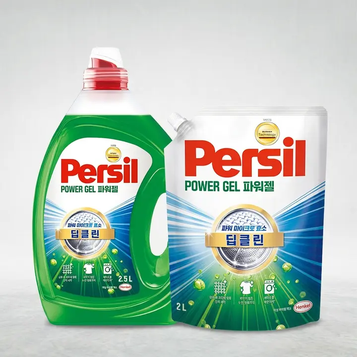 퍼실 파워젤 딥클린, 2.5L, 1개 + 리필, 2L, 1개