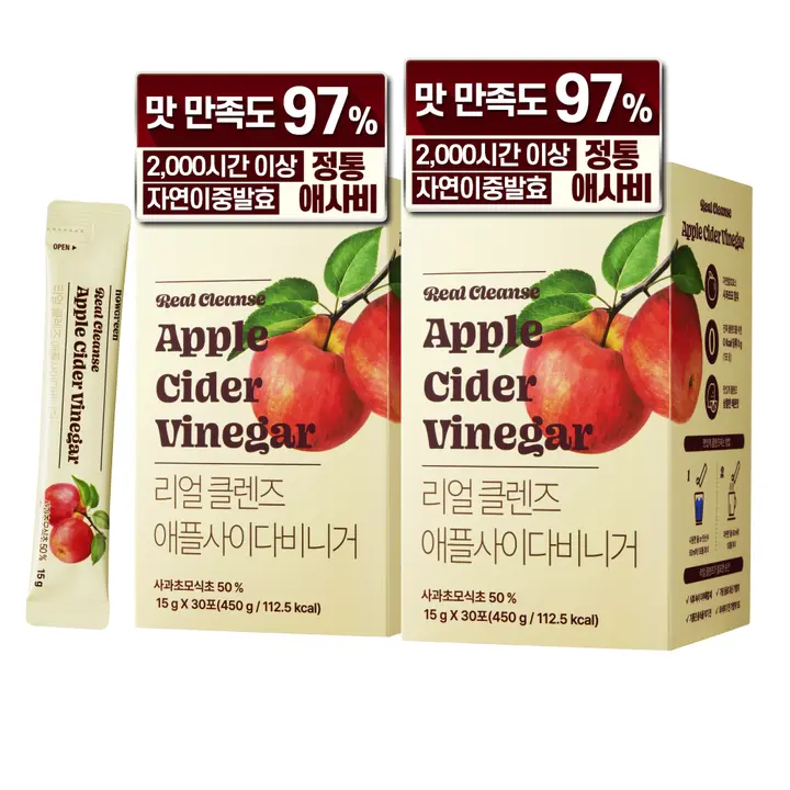 나우그린 리얼 클렌즈 애플사이다비니거, 당류 0g, 30포, 2박스
