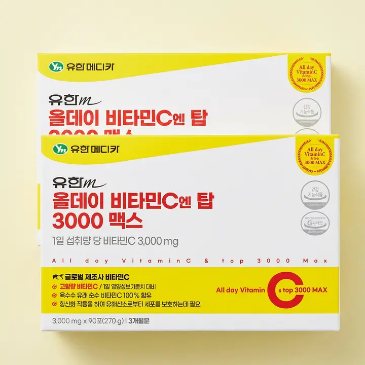 유한메디카 올데이 비타민C 엔 탑 3000 맥스, 90포, 2개