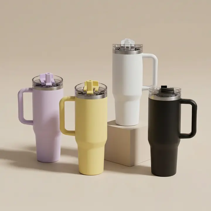 가쯔 손잡이 스텐 텀블러, 화이트, 1.2L, 1개