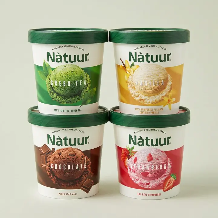 롯데웰푸드 나뚜루 파인트, 녹차 474ml 1개 + 바닐라 474ml 1개 + 초코 474ml 1개 + 스트로베리 474ml 1개, 4개