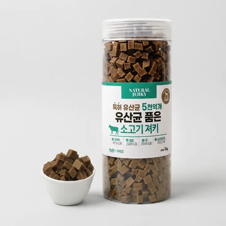 라피끄 강아지 유산균 품은 져키, 소고기, 1kg, 1개