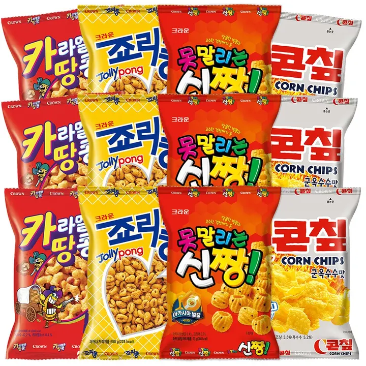 크라운제과 인기스낵모음, 12팩, 1개