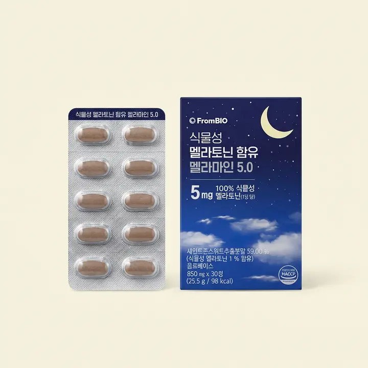 프롬바이오 식물성 멜라토닌 멜라마인 5.0, 850mg, 30정, 4박스