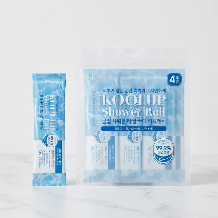 쿨업 샤워롤 바디 리프레쉬 웻타월, 특대형, 4개입, 1세트