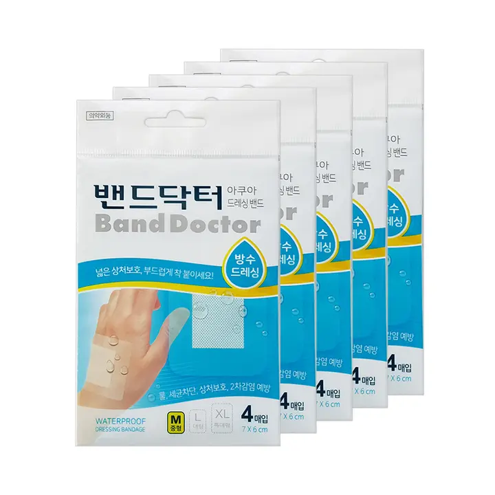 밴드닥터 드레싱 아쿠아, 중형, 4매입, 5개
