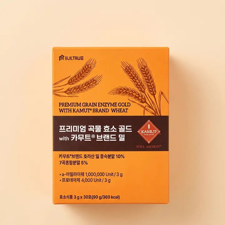 빌트루 프리미엄 카무트 곡물 효소 골드, 3g, 30포, 2박스