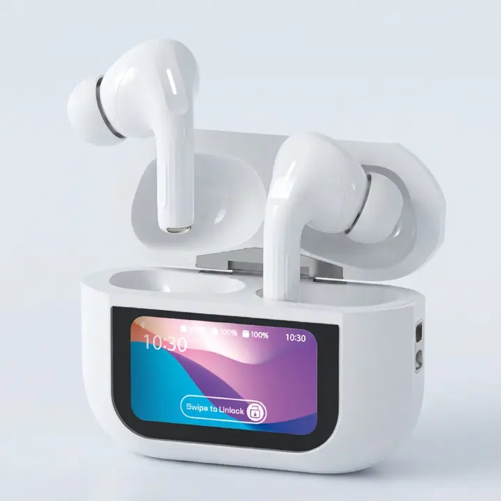 팬톤 LCD 디스플레이 노이즈캔슬링 블루투스 이어폰, BT350A, 화이트, 1개