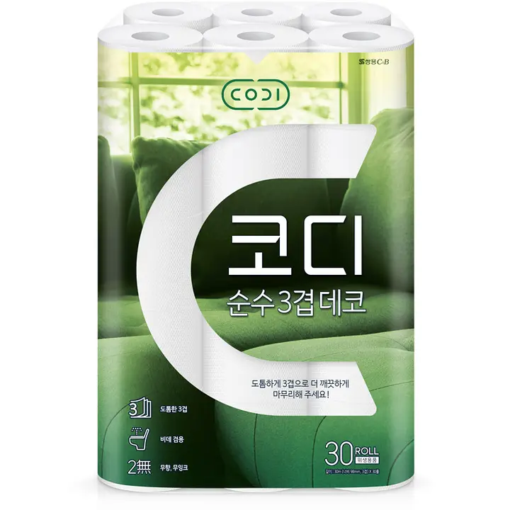 코디 순수 3겹 데코, 30m, 30롤, 1개