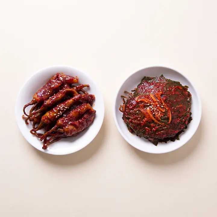 해달식품 국내가공 장아찌 고추무침 1kg + 깻잎무침 1kg, 2개