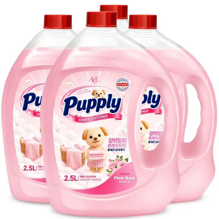 에이스퍼플리 고농축 핑크로즈 섬유유연제, 실내건조, 2.5L, 4통