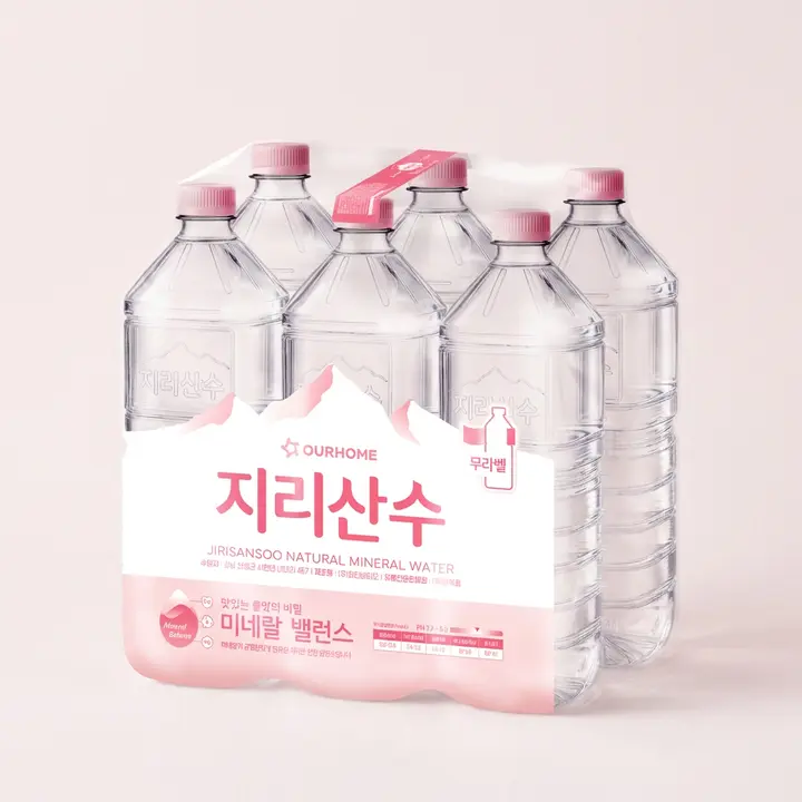 지리산수 무라벨 생수, 2L, 18병