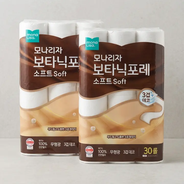 모나리자 보타닉포레 소프트 화장지, 3겹, 30m, 30롤, 2팩