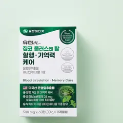 유한메디카 징코 플러스 엔 탑 혈행 기억력 케어, 60정, 1개