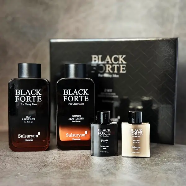 설수련 블랙 포르테 옴므 2종세트, 스킨 리프레셔, 150ml, 1개 + 로션 모이스처라이저, 150ml, 1개 + 휴대용 스킨 리프레셔, 30ml, 1개 + 휴대용 로션 모이스처라이저, 30ml, 1개