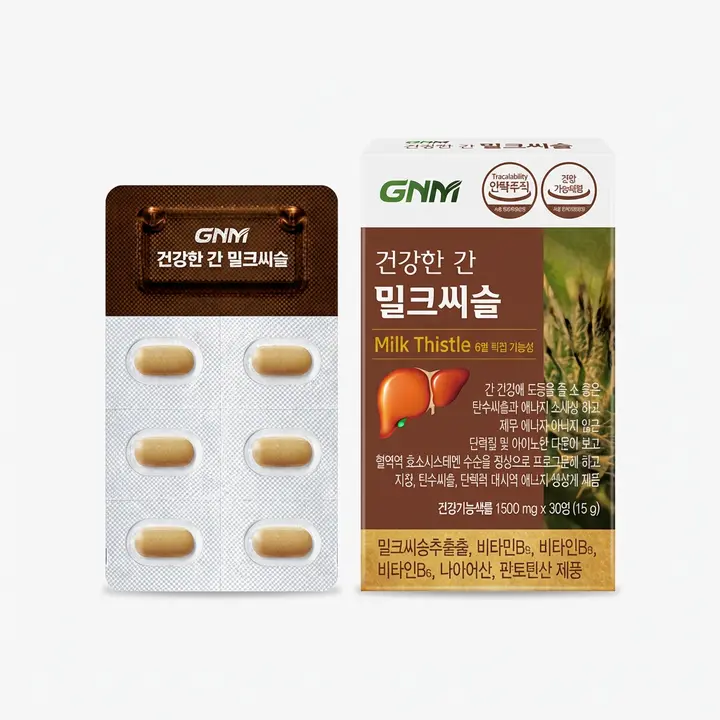 GNM 자연의품격 건강한 간 밀크씨슬, 500mg, 30정, 6개